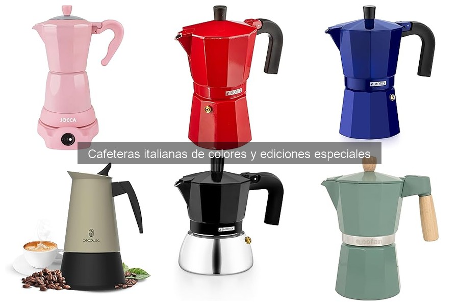 Cómo usar correctamente una cafetera italiana de colores