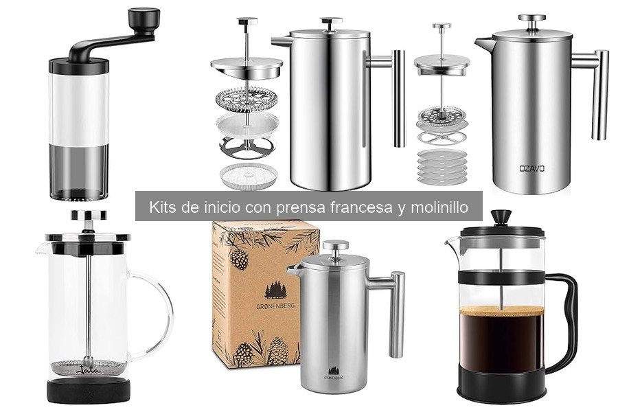 Comparativa de kits de inicio con prensa francesa y molinillo