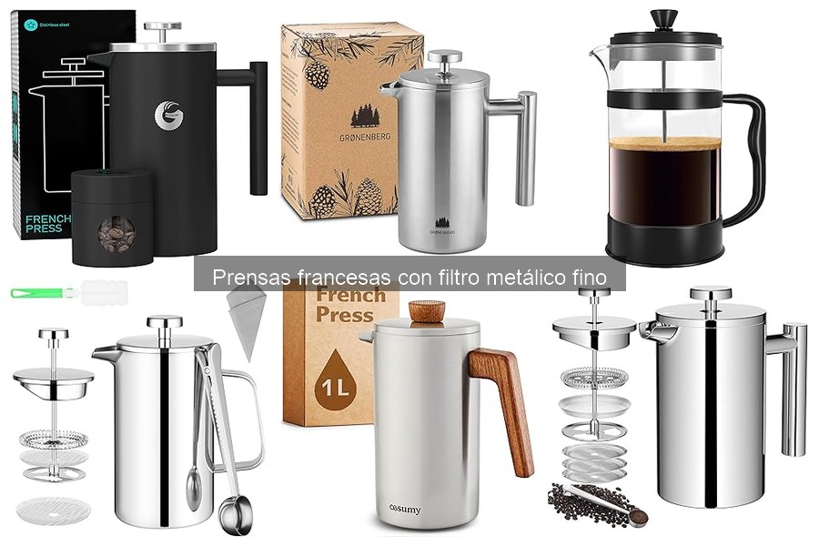 Comparativa de Prensas Francesas con Filtro Metálico Fino