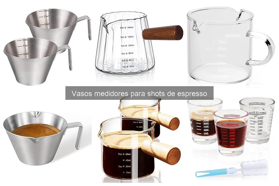 Comparativa de vasos medidores de vidrio y plástico para espresso