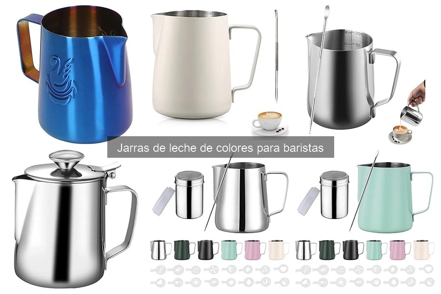 Dónde comprar jarras de leche de colores para baristas