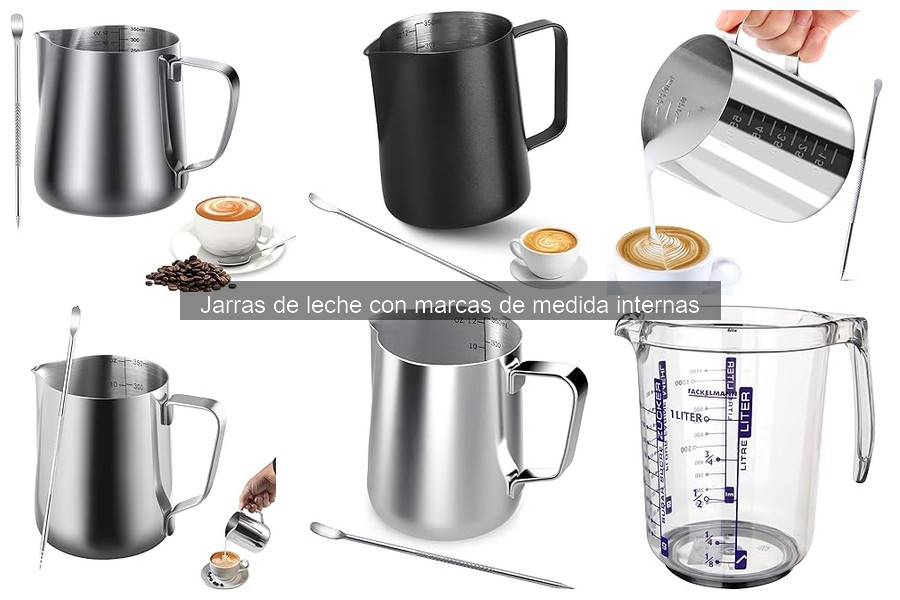 Mantenimiento y limpieza de jarras de leche con medidas internas