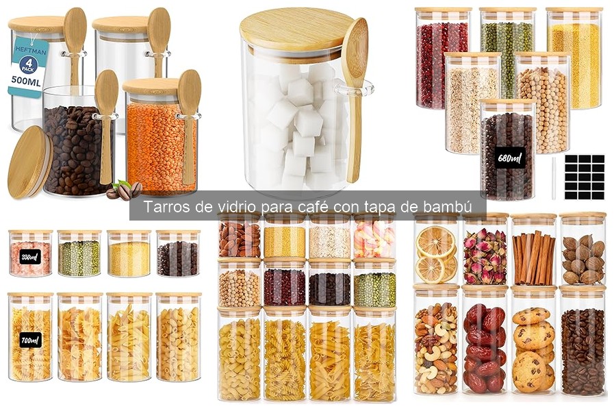 Mejores tarros de vidrio para café con tapa de bambú en Amazon