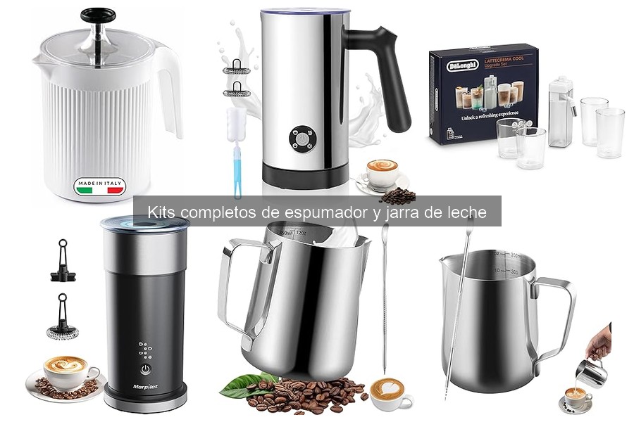 Ofertas en kits de espumador y jarra de leche para café