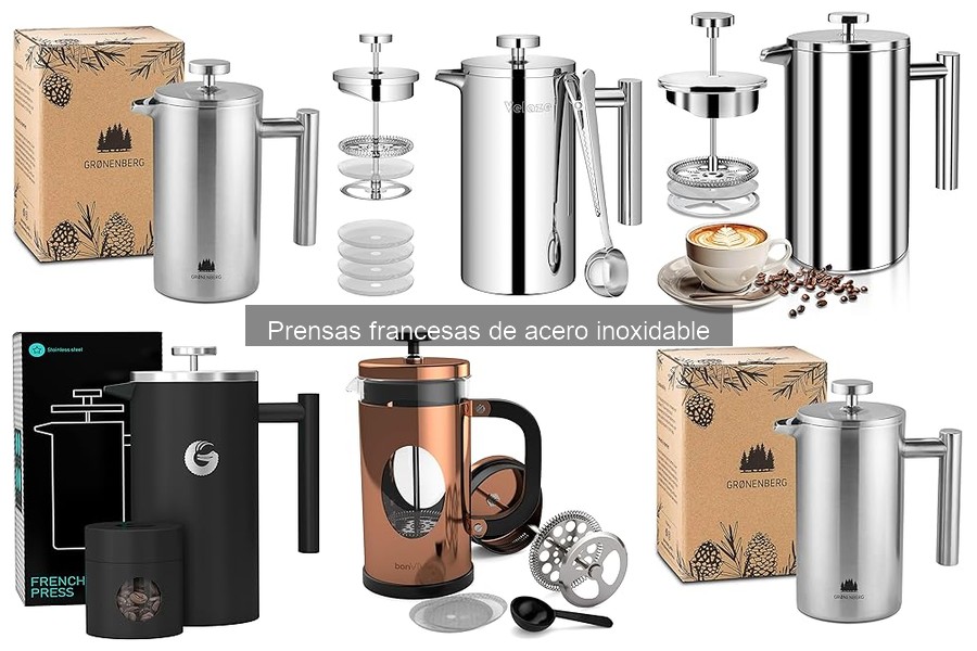 Recetas de café en prensa francesa de acero inoxidable