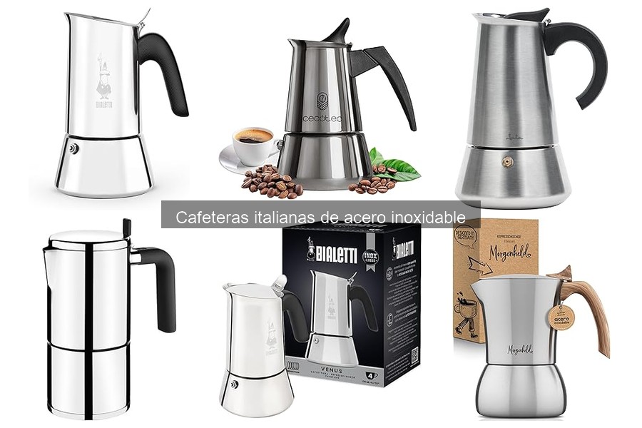 Tipos de cafeteras italianas de acero inoxidable explicadas